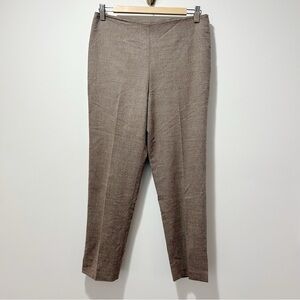 Brunello Cucinelli Wool Blend Houndstooth Trouser Size 6 Brown Tan Made in Italy